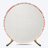 Lofaris Slice Baby Round Backdrop for Shower Fun Pizza Themed Party with Red Gingham Italian Food Decor